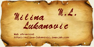Milina Lukanović vizit kartica